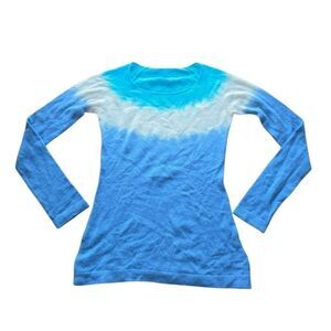 Christopher Fischer womens blue multicolor 100% cashmere sweater fits Sz S